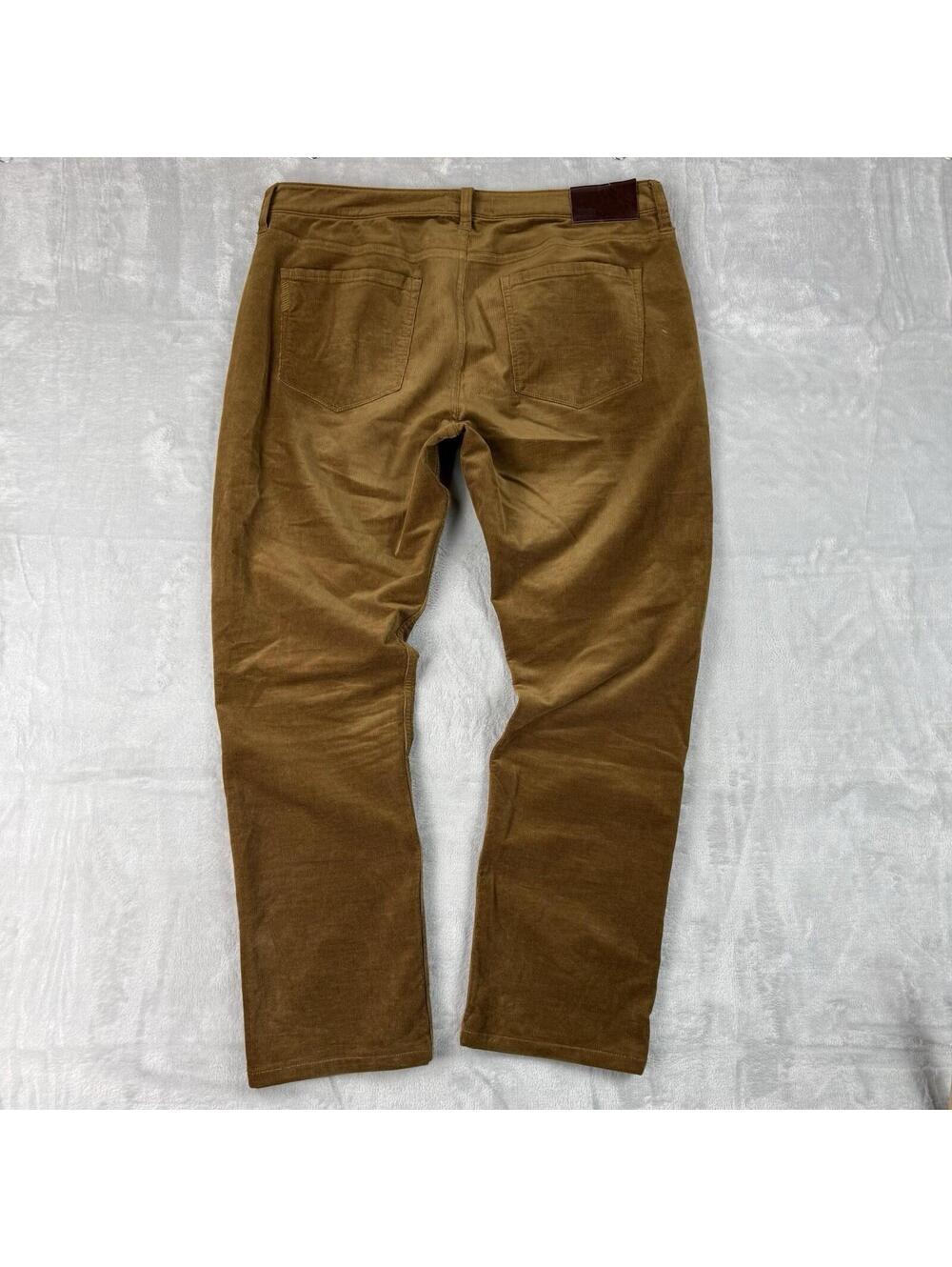 Paige Corduroy Lennox Pants Sunset Brown Straight Leg Casual Trousers Men 36x29